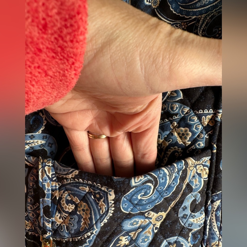 Vera Bradley Windsor Navy Quilted Villager Tote Double Shoulder Strap *Retired* - Picture 5 of 14